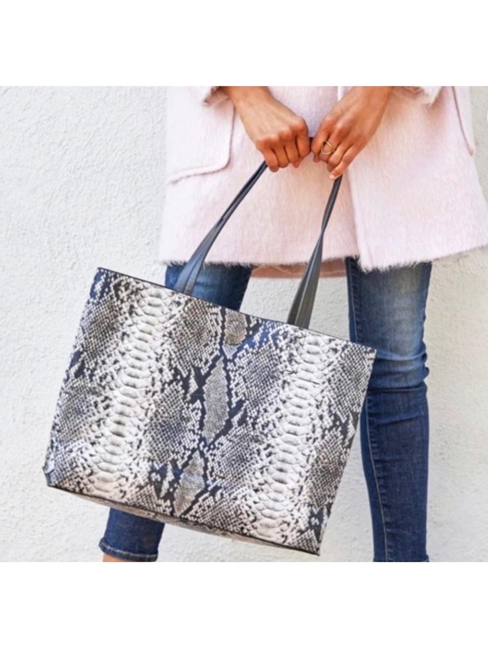 Summer & Rose Faux Snakeskin tote bag